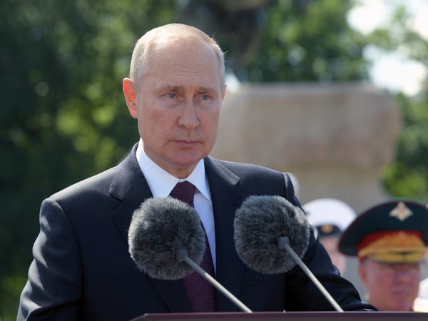 Russia's President Putin attends the Navy Day parade in Saint Petersburg