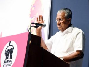 Chief Minister of Kerala Pinarayi Vijayan addresses during the Celebrating Freedom and Pluralism