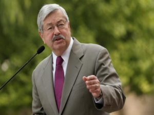 Newly appointed U.S. Ambassador to China Terry Branstad speaks to the media in front of his residence in Beijing