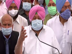 Punjab CM Captain Amarinder Singh speaks to media