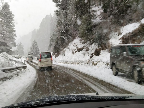 A view of snow covered area after snowfall,