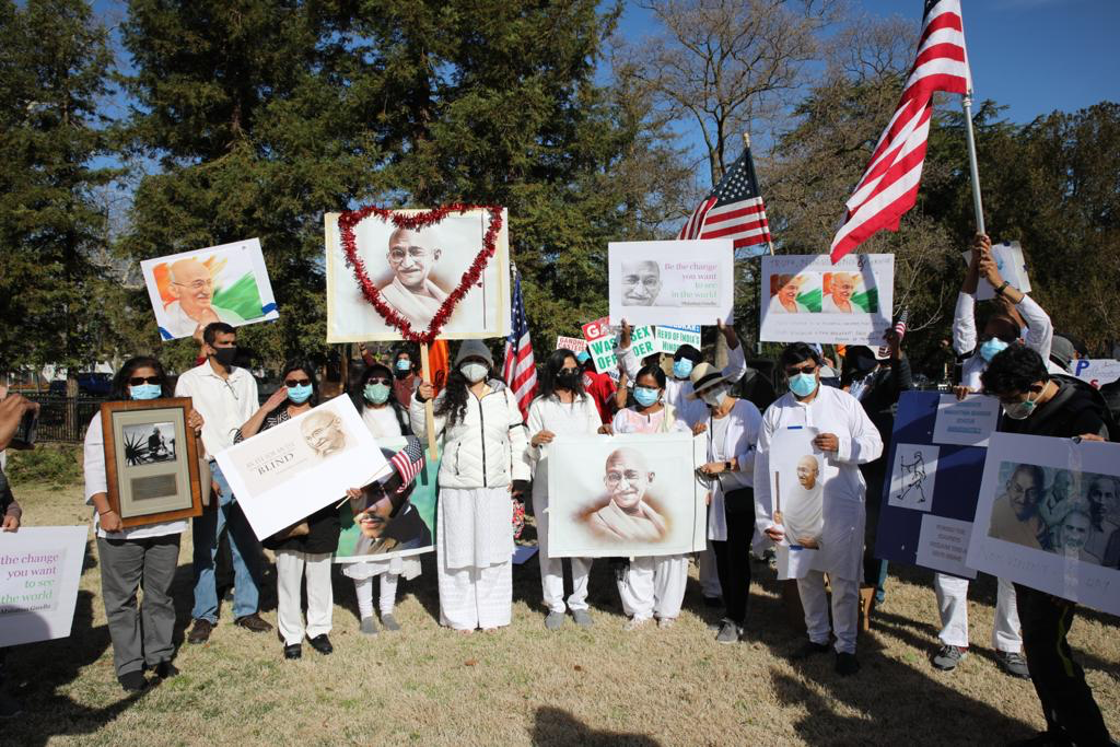 Gandhi Statue Protest