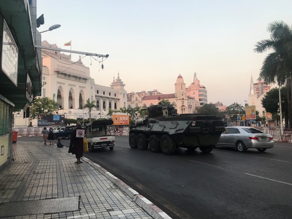 Protest against the military coup in Yangon