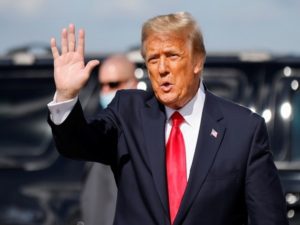 U.S. President Donald Trump arrives at Palm Beach International Airport