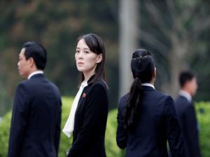 Kim Yo Jong, sister of North Korea's leader Kim Jong Un attends wreath laying ceremony at Ho Chi Minh Mausoleum in Hanoi