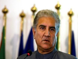 Pakistan's new Foreign Minister Shah Mehmood Qureshi listens during a news conference at the Foreign Ministry in Islamabad