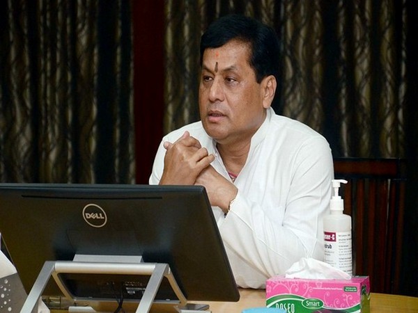 Assam Chief Minister Sarbananda Sonowal in a meeting with officials of various departments