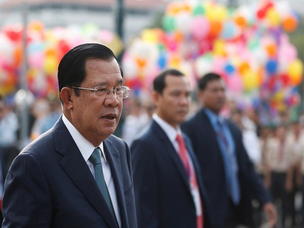 Cambodia's Prime Minister Hun Sen attends a celebrations marking the 66th anniversary of the country's independence from France, in central Phnom Penh