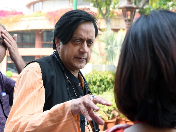 Congress Party leader Dr. Shashi Tharoor speaks to media