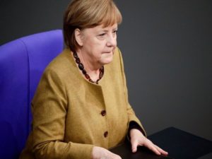 German Chancellor Merkel speaks on government's response to COVID-19 pandemic, in Berlin