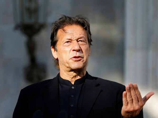 Pakistan's Prime Minister Imran Khan speaks during a joint news conference with Afghan President Ashraf Ghani at the presidential palace in Kabul