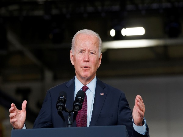 U.S. President Joe Biden delivers remarks after touring the General Motors 'Factory ZERO' electric vehicle assembly plant in Detroit