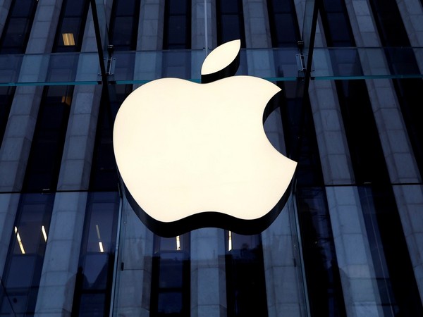 The Apple Inc. logo is seen hanging at the entrance to the Apple store on 5th Avenue in New York