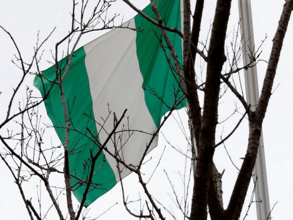 A Nigerian flag is seen outside Nigeria Trade Office in Taipei