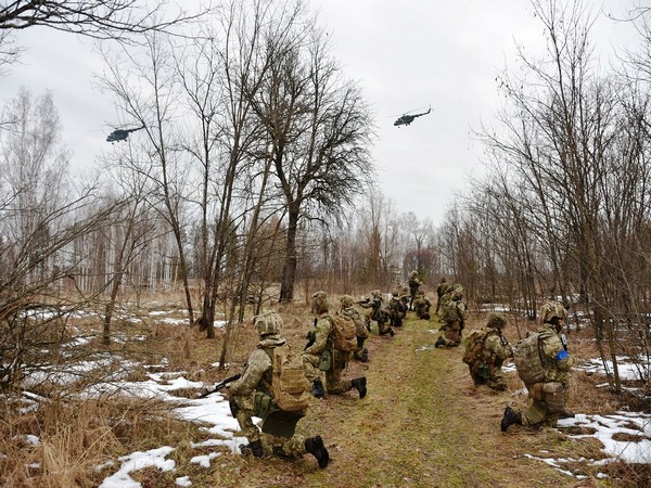 Ukrainian servicemen take part in military drills