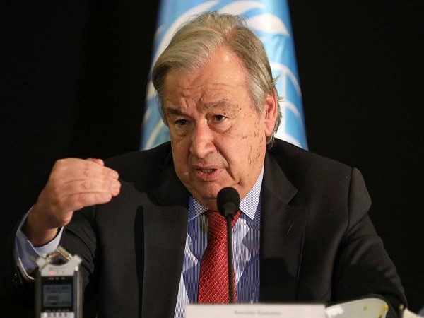 UN Secretary-General Antonio Guterres attends news conference at the end of his visit to Lebanon