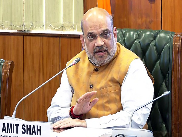 Union Home Minister Amit Shah speaks during sign an MoU to resolve the 50-year-old pending boundary dispute between Assam and Megahgalya