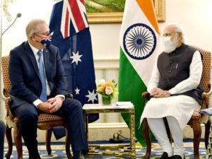 Prime Minister Narendra Modi in a Bilateral Meeting with the Prime Minister of Australia Scott Morrison