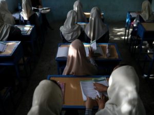 Afghan girls attend school in Kabul