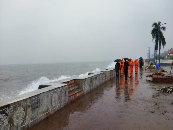 NDRF personnel being deployed in the wake of Cyclone Jawad at the coastal areas at Ramnagar-I Block,