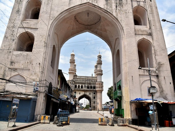 A deserted look of historic Charminar during the lockdown