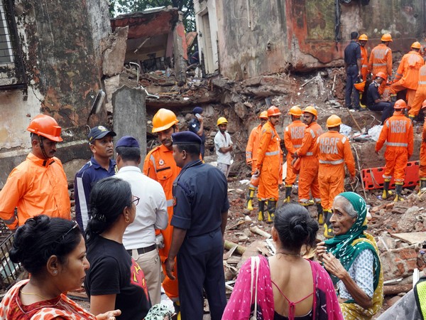 NDRF conducts rescue and search operations after a four-storey building collapsed