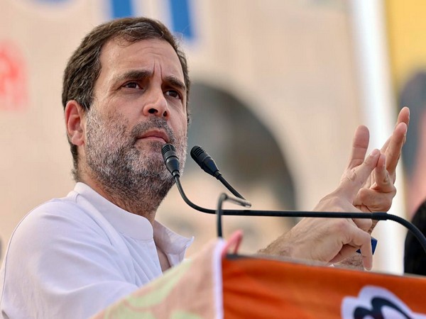 Congress leader Rahul Gandhi addresses public rally