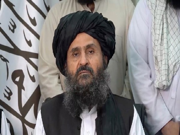 A still image taken from video shows Mullah Baradar Akhund, a senior official of the Taliban, making a video statement