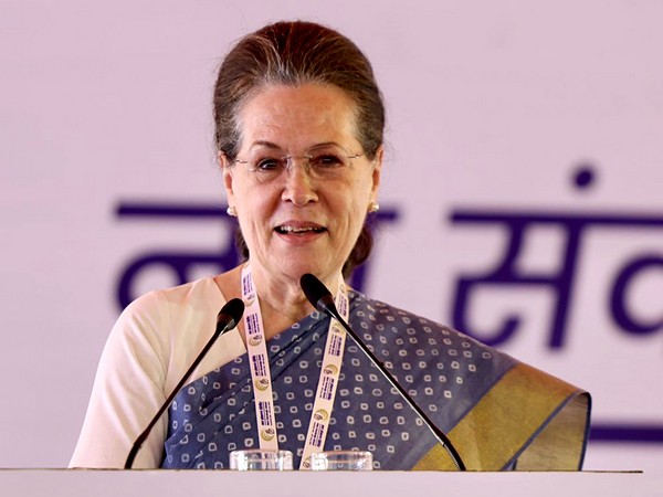 Congress Interim President Sonia Gandhi addressing at the concluding session of the party's Nav Sankalp Chintan Shivir,