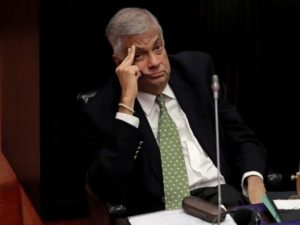 Sri Lanka's ousted PM Wickremesinghe looks on during a parliament session in Colombo