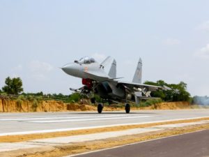 Operations being carried out by Indian Airforce aircraft on the Emergency Landing Facility