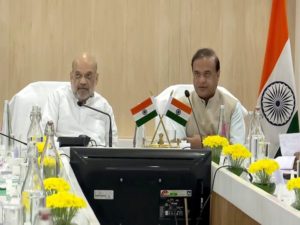 Union Home Minister Amit Shah chairs a review meeting over the Assam floods