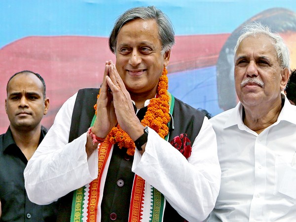 Shashi Tharoor addresses the media