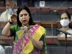 BJP Lok Sabha MP from New Delhi Meenakshi Lekhi speaks during the Budget Session of Parliament