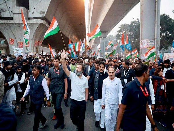 Rahul Gandhi leads the Congress' Bharat Jodo Yatra in New Delhi