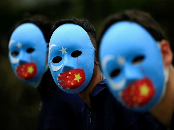 Protest against the China's treatment towards the ethnic Uyghur people and calling for a boycott of the 2022 Winter Olympics, in Jakarta