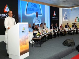 Rajnath Singh addressing CEOs Round Table