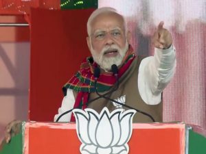 PM Narendra Modi addresses the public meeting ahead of Tripura Assembly elections