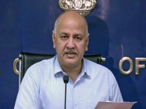 Manish Sisodia addresses a press conference regarding the Delhi Excise Policy case