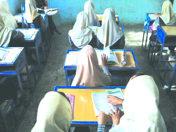 Afghan girls attend school in Kabul