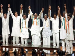 Congress leaders display a show of strength as party wins Karnataka assembly elections