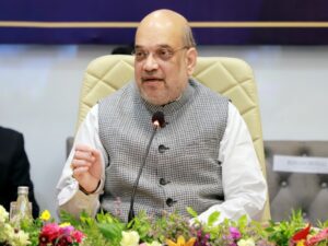 Amit Shah speaks during the 25th Western Zonal Council meeting