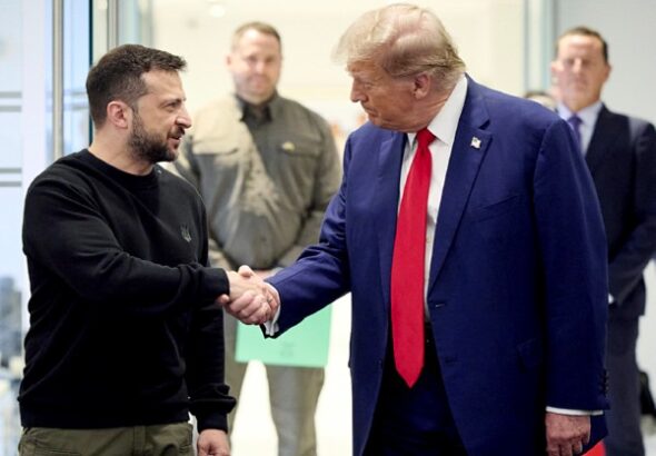 Volodymyr Zelenskyy meets Donald Trump